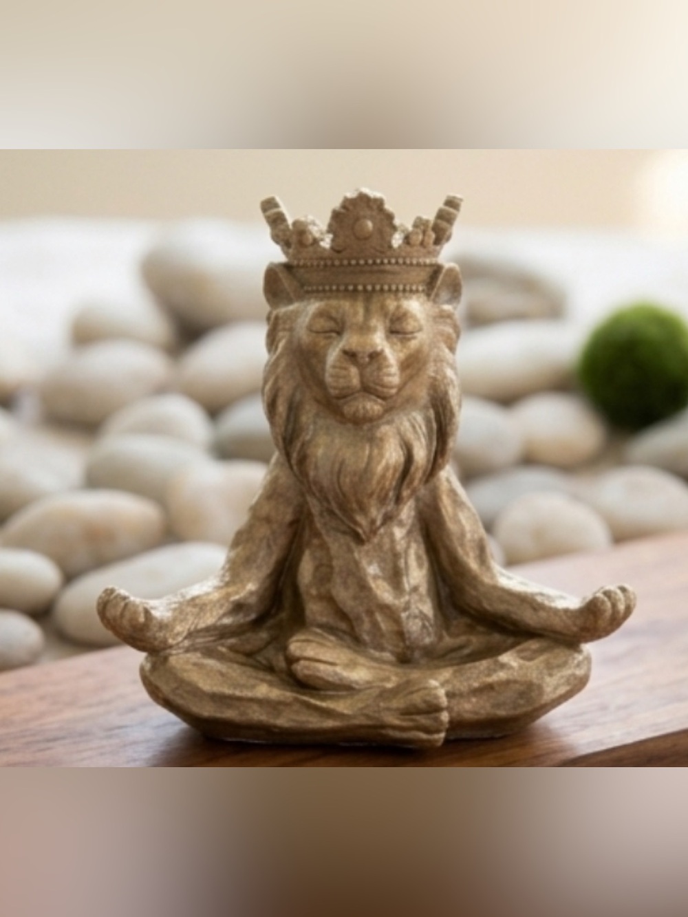 Sagebrook Home Meditating King Lion Yoga Statue Metallic Gold Finish Zen 7"